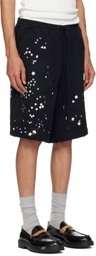 Maison MIHARA YASUHIRO Black Embellished Sweat Shorts