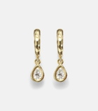 Octavia Elizabeth Hidden Gem 18kt gold huggies with diamonds