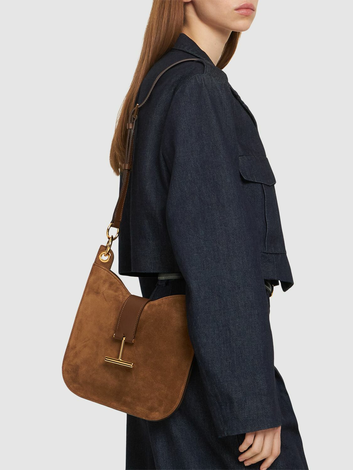 TOM FORD - Small Tara Suede Crossbody Bag TOM FORD