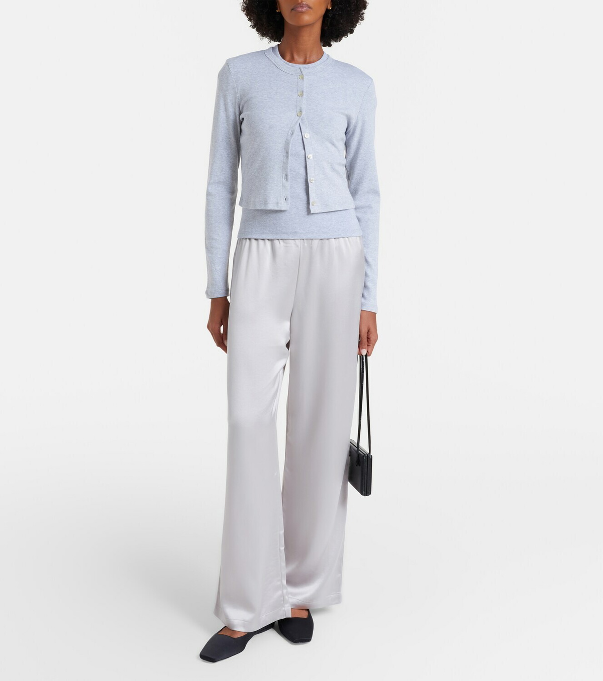 Leset Barb satin wide-leg pants