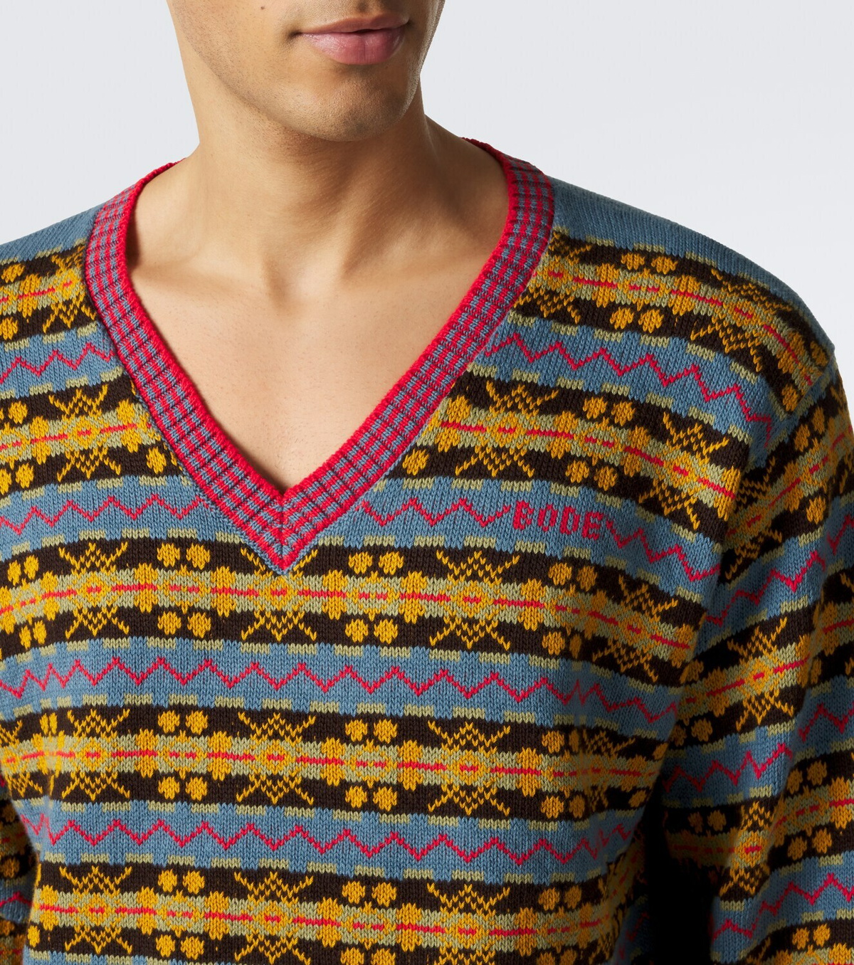 Bode Bracken Fair Isle cotton sweater