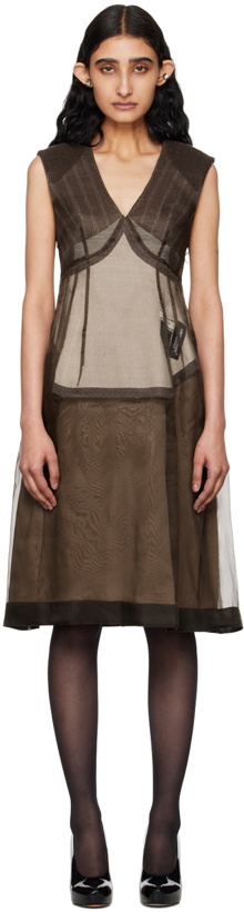 Photo: UNDERCOVER Brown Sheer Midi Dress