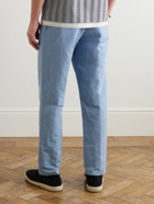 Orlebar Brown - Carsyn Tapered Pleated Linen and Cotton-Blend Trousers - Blue