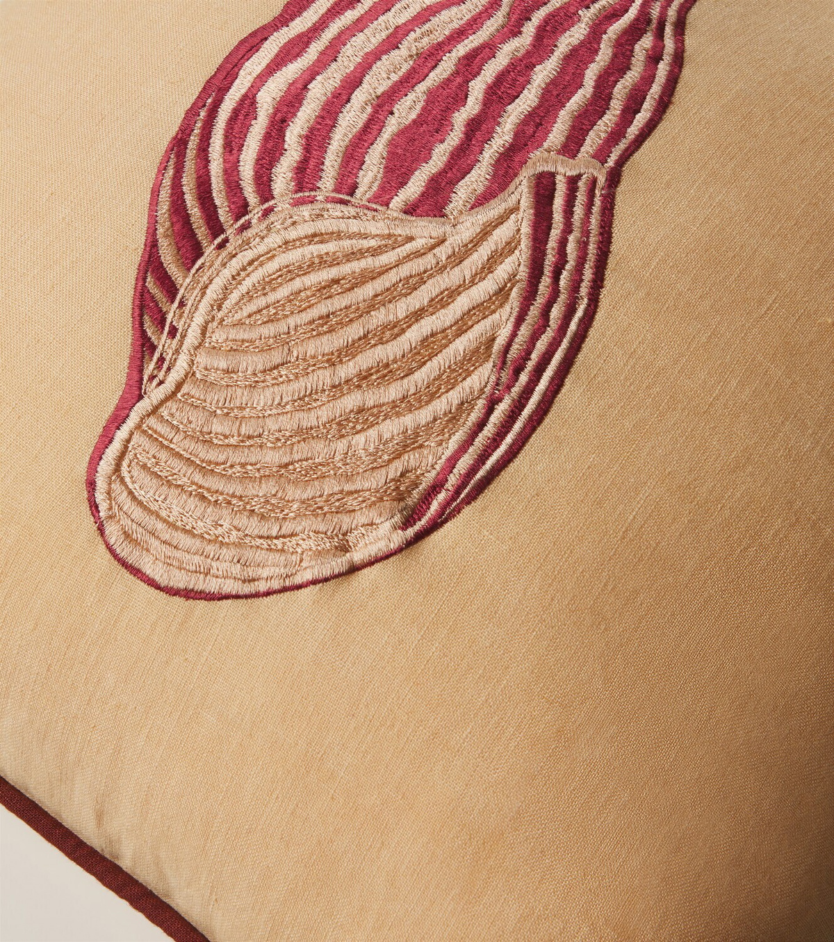 Les-Ottomans Embroidered cotton velvet cushion