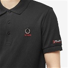 Fred Perry x Raf Simons Printed Sleeve Polo Shirt in Black