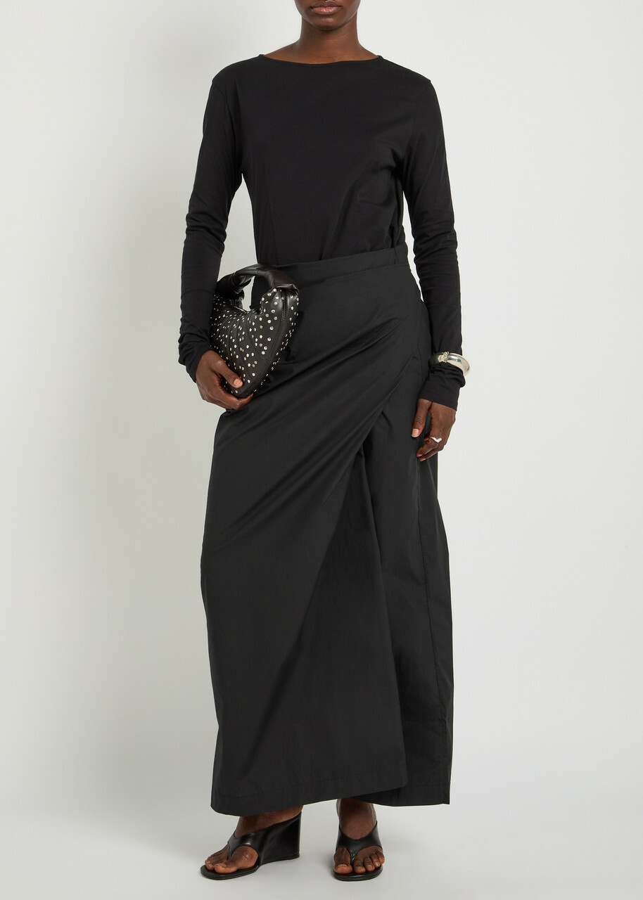 Our Legacy Twisted Wrap-tie Cotton Dress Black