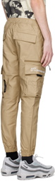 AAPE by A Bathing Ape Beige Embroidered Cargo Pants