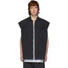 Juun.J Black Denim Sleeveless Shirt