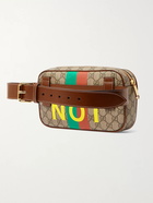 GUCCI - Printed Leather-Trimmed Monogrammed Coated-Canvas Belt Bag - Brown