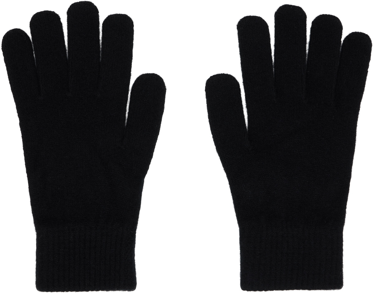 Yves Salomon Black Wool & Cashmere Gloves