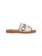 Chloé White Woody Flat Sabot