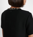 Valentino Crepe Couture embellished wool and silk minidress