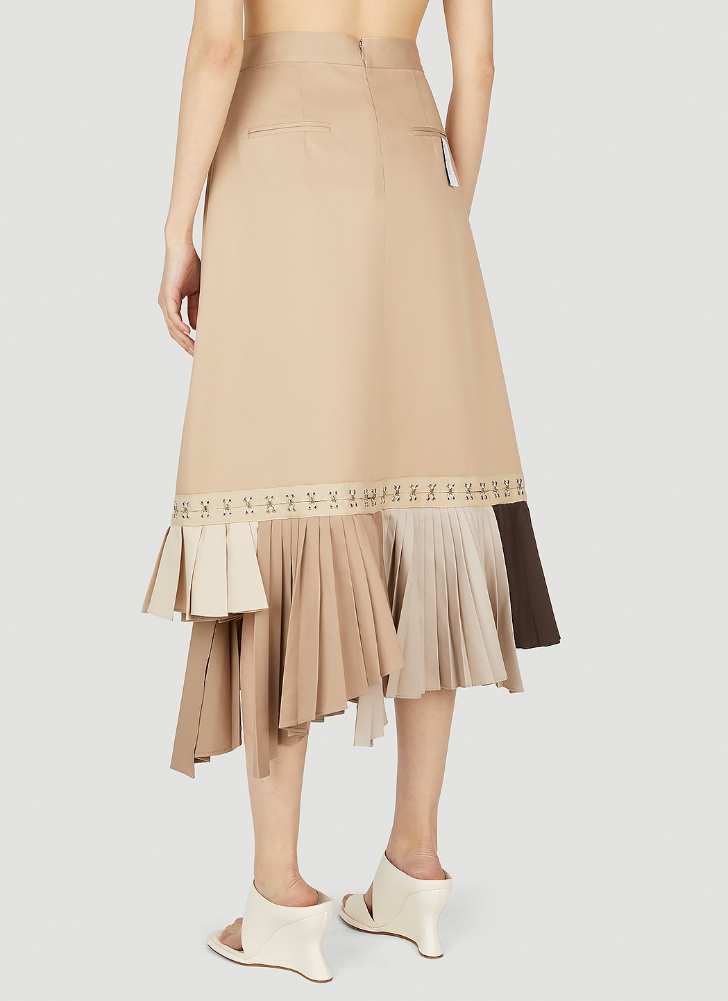 rokh Hook And Eye Tape Pleat Skirt