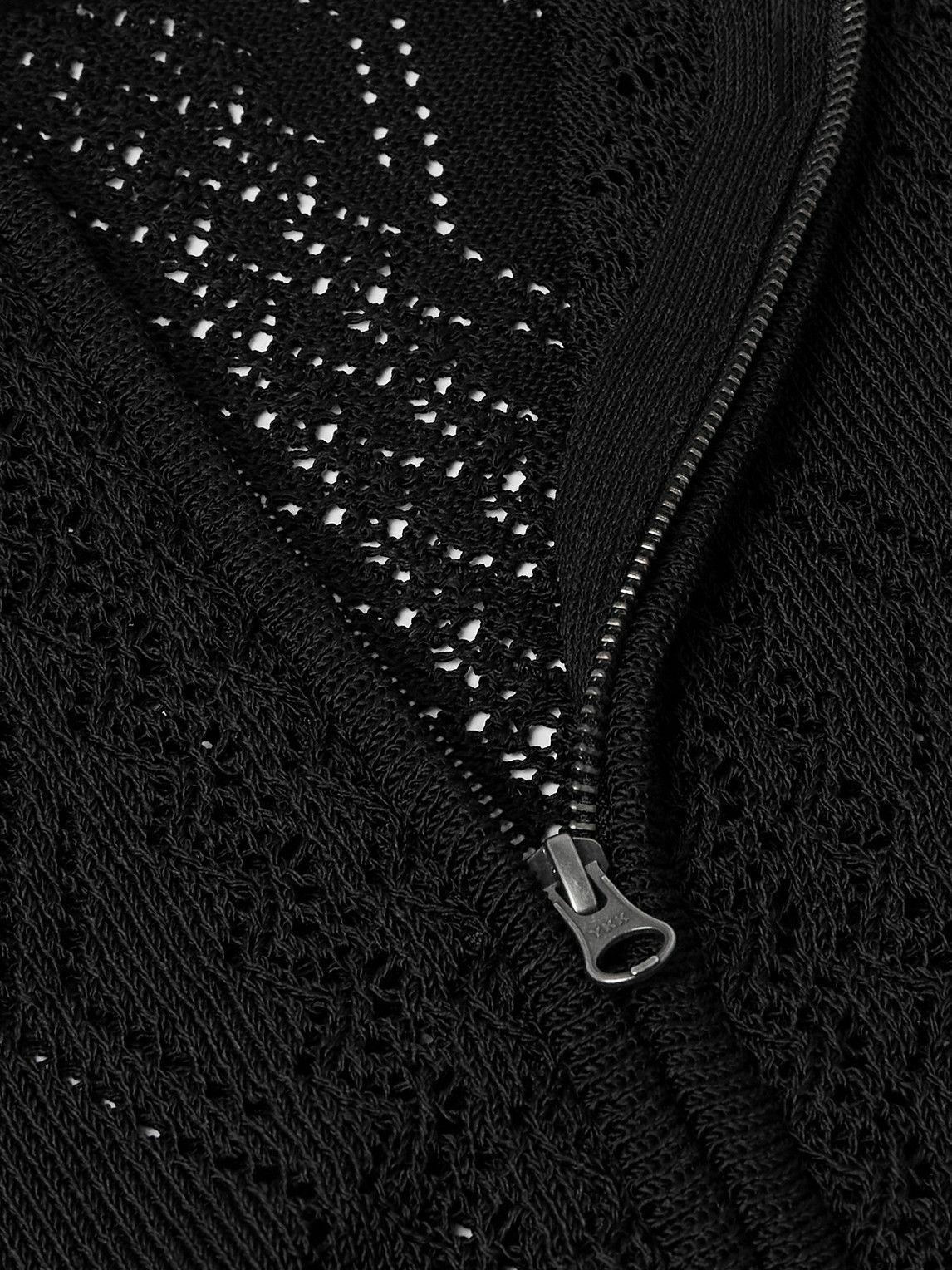 Amomento - Crocheted Zip-Up Cardigan - Black AMOMENTO