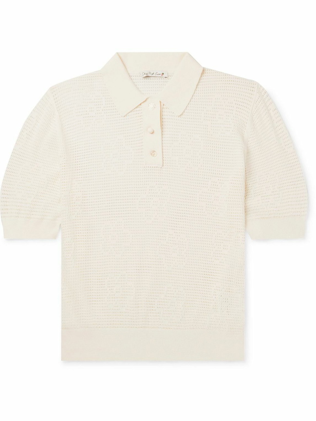 Photo: SKY HIGH FARM - Mesh Polo Shirt - White