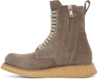 Rick Owens Taupe Para Boots