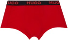Hugo Three-Pack Black Jacquard-Logo Boxers