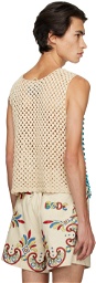 Bode Off-White Beaded Tank Top