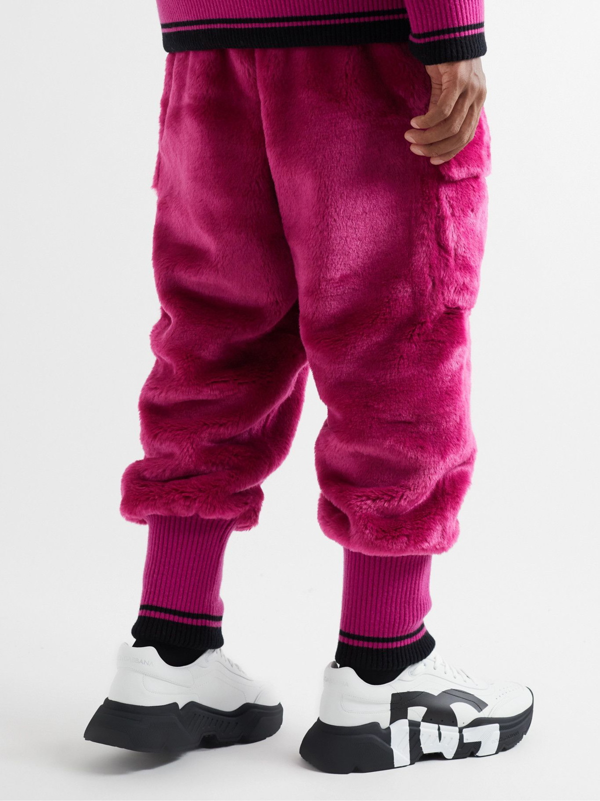 Dolce & Gabbana - Faux Fur Sweatpants - Pink Dolce & Gabbana