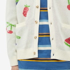 Checks Downtown Men's Fruit Cardigan in Cream And Multi