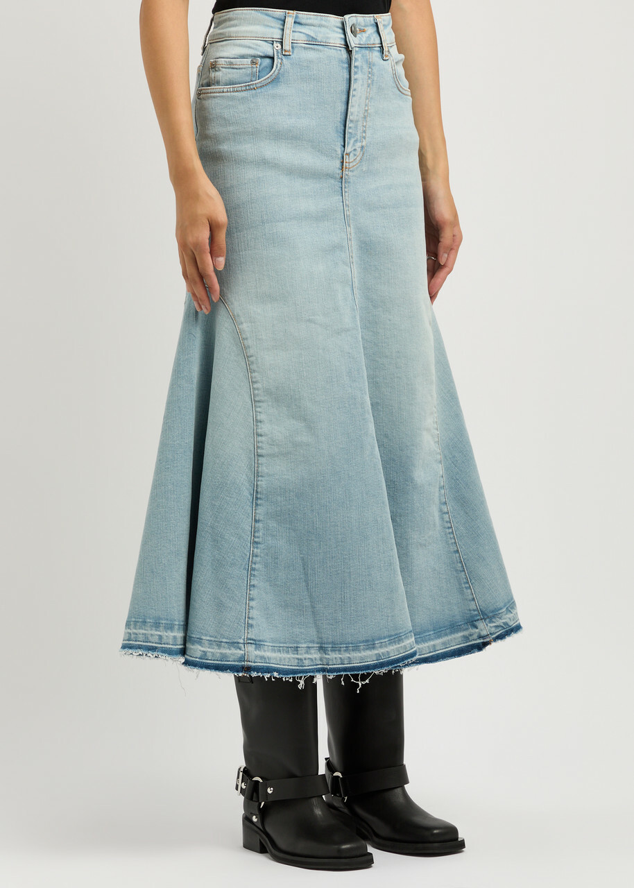 GANNI　Print Denim A-line Skirt GANNI Print Denim A-Line Skirt | endource