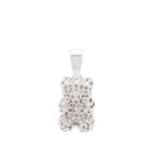 Crystal Haze Women's Pave Nostalgia Bear Necklace Charm in Silver 