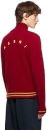 Marni Red Virgin Wool Bomber Jacket
