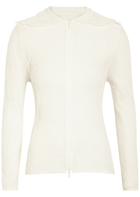Photo: Issey Miyake Twist Pleated Semi-sheer Chiffon top White