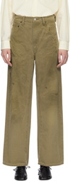 ssstein Beige Sulfur Dyed Oxford Vintage Wide Jeans