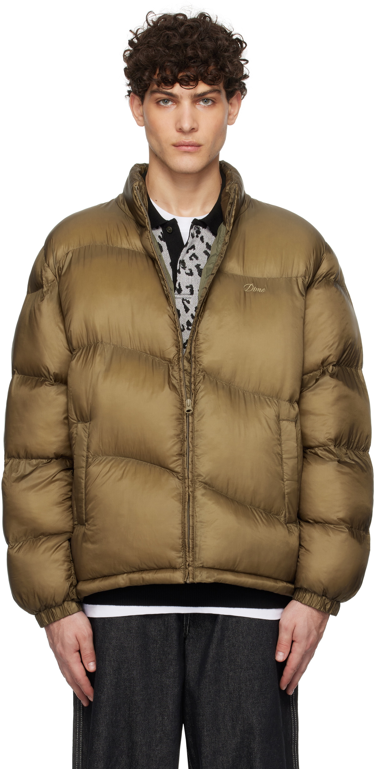 Dime Black Midweight Wave Puffer Jacket Dime