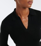 Max Mara Ribbed-knit silk and cashmere polo sweater