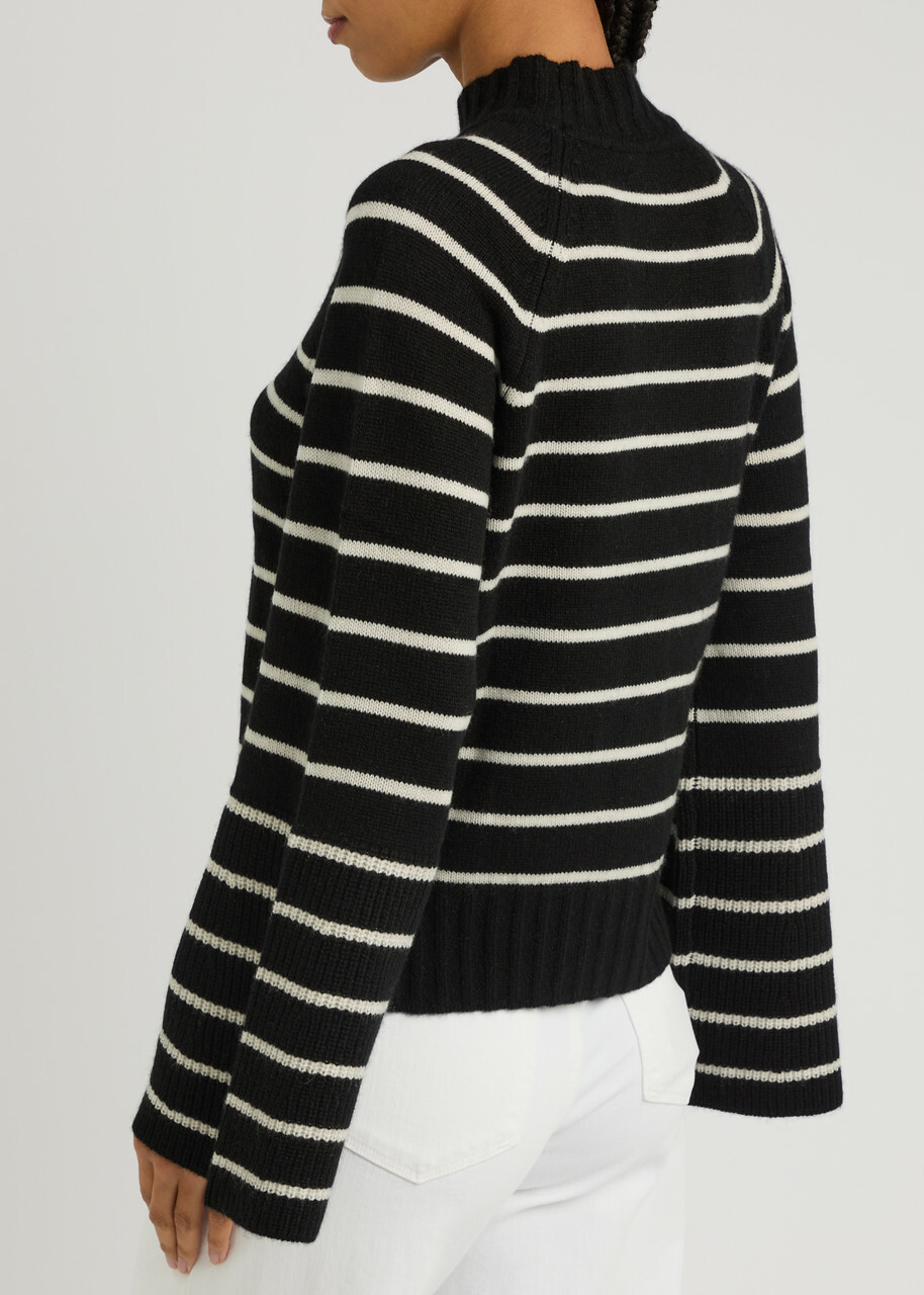 Paige Laurel Striped Cashmere Jumper Black And White