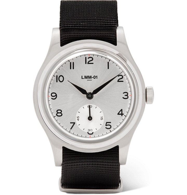 Photo: Merci - LMM-01 Grand Pa' 38mm Stainless Steel and NATO Webbing Watch - Silver