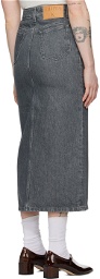 Filippa K Gray Long Slit Denim Maxi Skirt