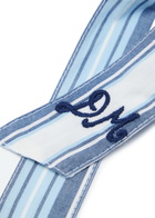 Damson Madder Garter Striped Cotton Scrunchie - Blue - One Size