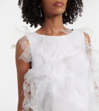 Susan Fang Floral-appliqué tulle minidress