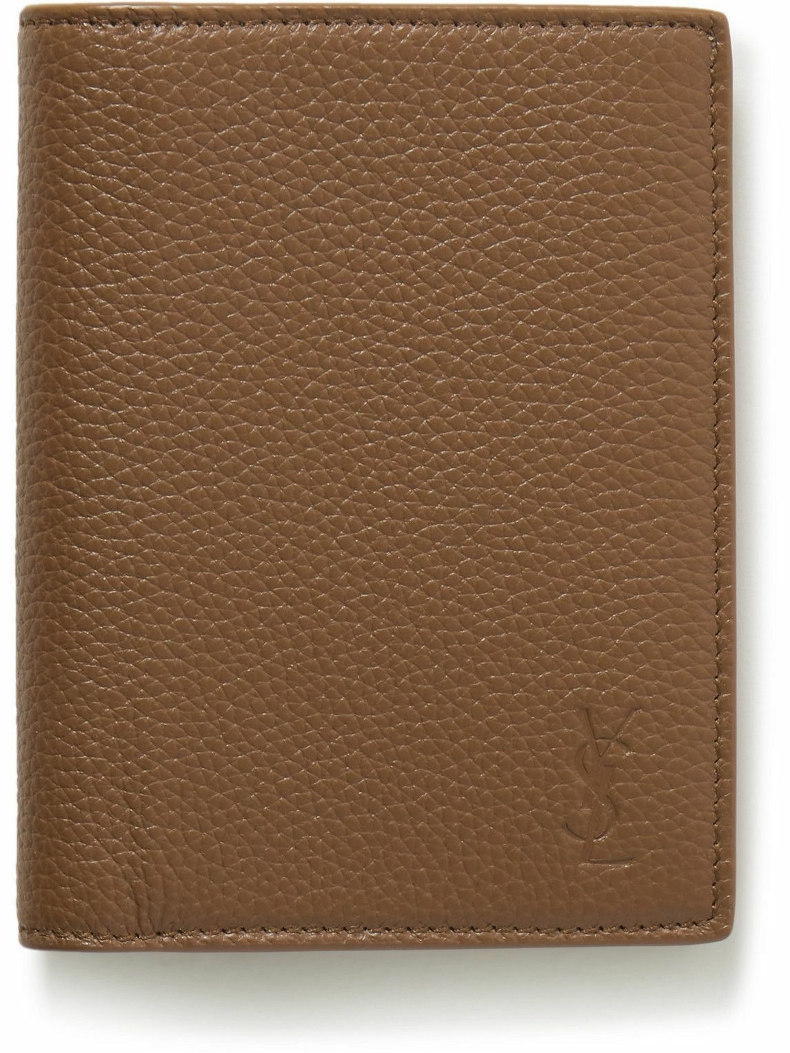 Photo: SAINT LAURENT - Cassandre Logo-Debossed Full-grain Leather Bifold Wallet