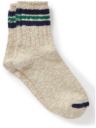 Thunders Love - Ribbed Striped Cotton-Blend Socks
