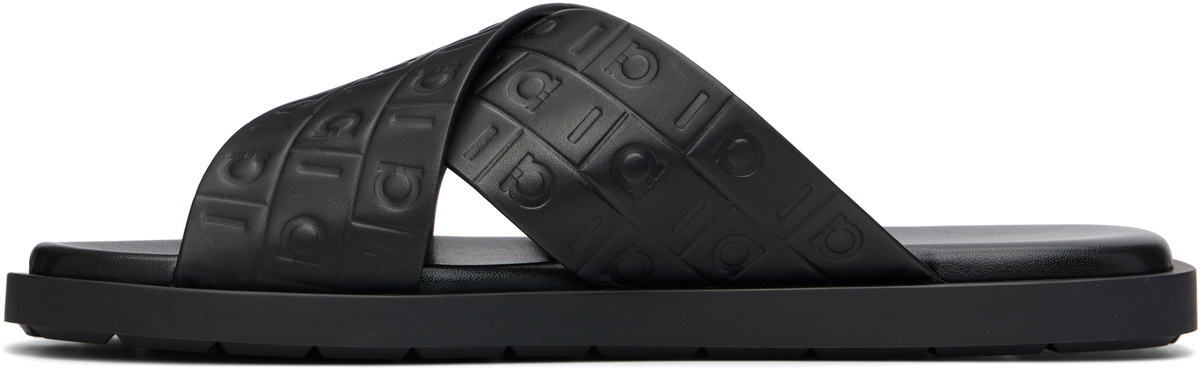 Ferragamo Black Ferragamo Monogram Sandals