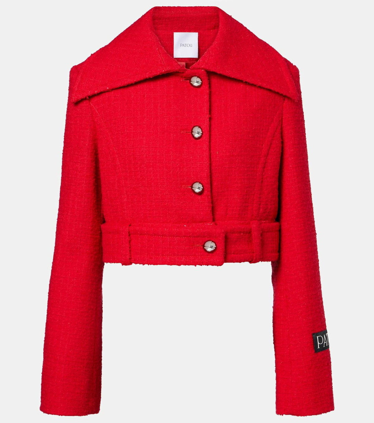 Patou Cropped wool-blend tweed jacket