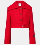 Patou Cropped wool-blend tweed jacket