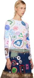 Chopova Lowena White Stamp It Fitted Jersey T-shirt
