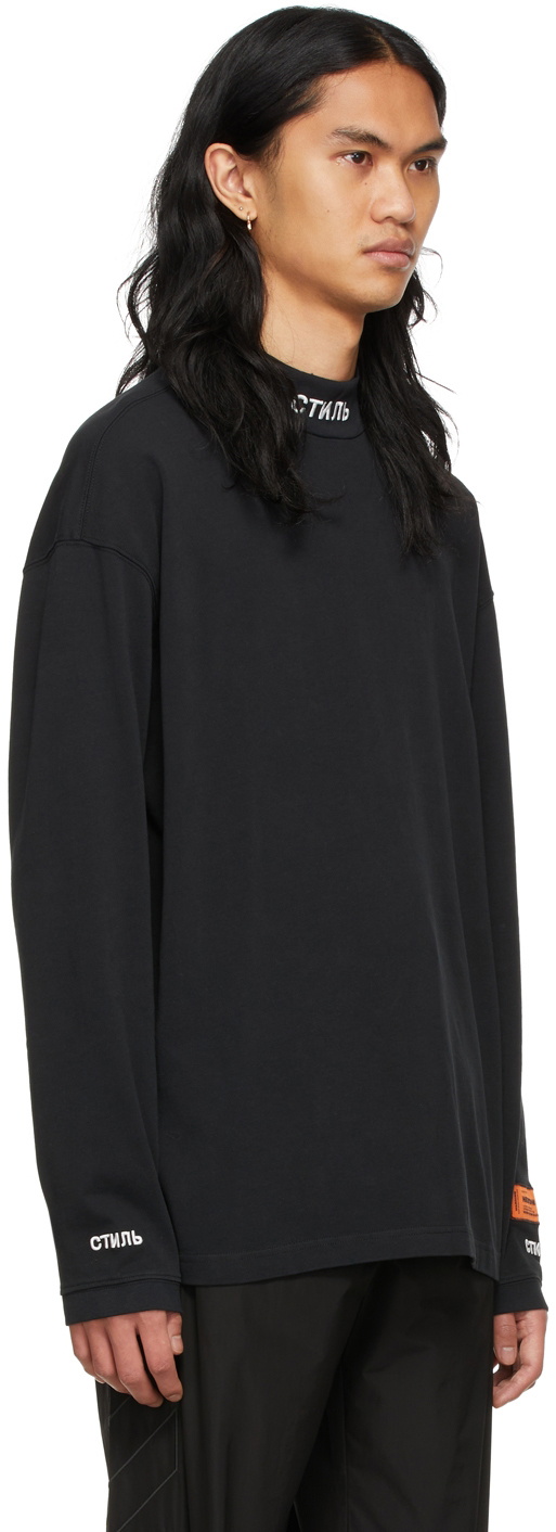 Heron Preston Black 'Style' Turtleneck Long Sleeve T-Shirt