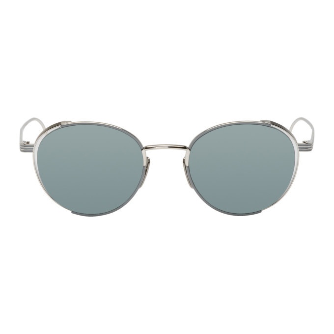 Photo: Thom Browne Grey and Silver TB-106 Sunglasses