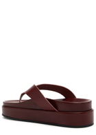 Ancient Greek Sandals Charys 40 Leather Flatform Thong Sandals Dark Red