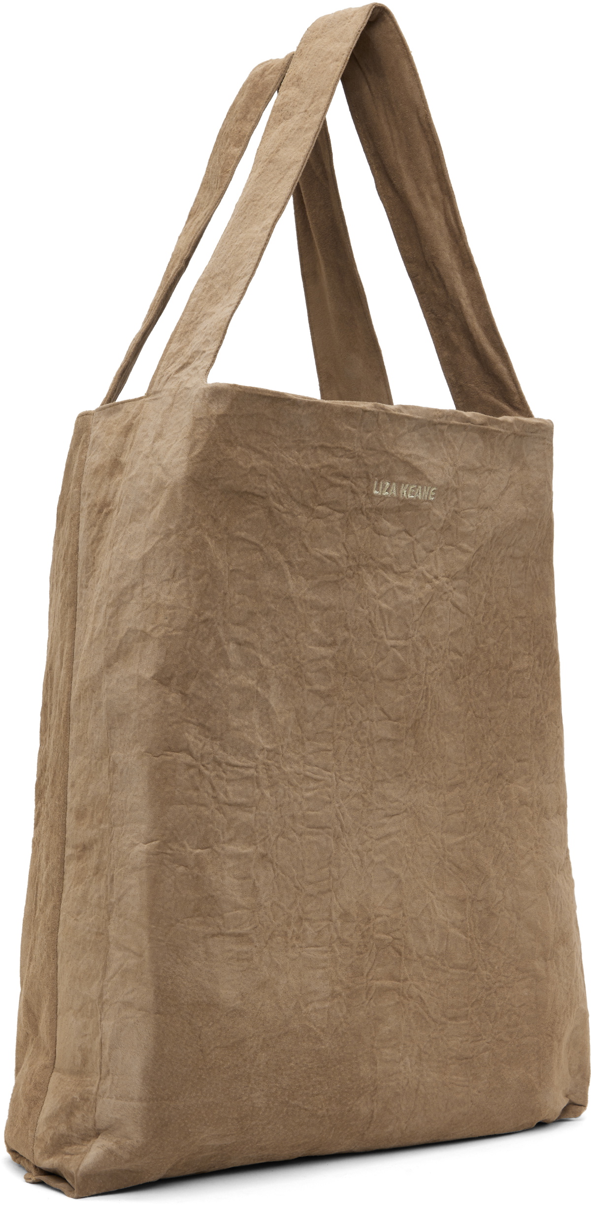 Liza Keane Beige Crinkled Tote