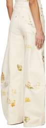 Feng Chen Wang Off-White Five-Pocket Jeans