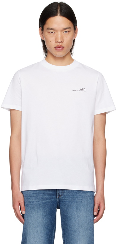 Photo: A.P.C. White Printed Logo T-Shirt