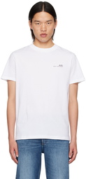 A.P.C. White Printed Logo T-Shirt