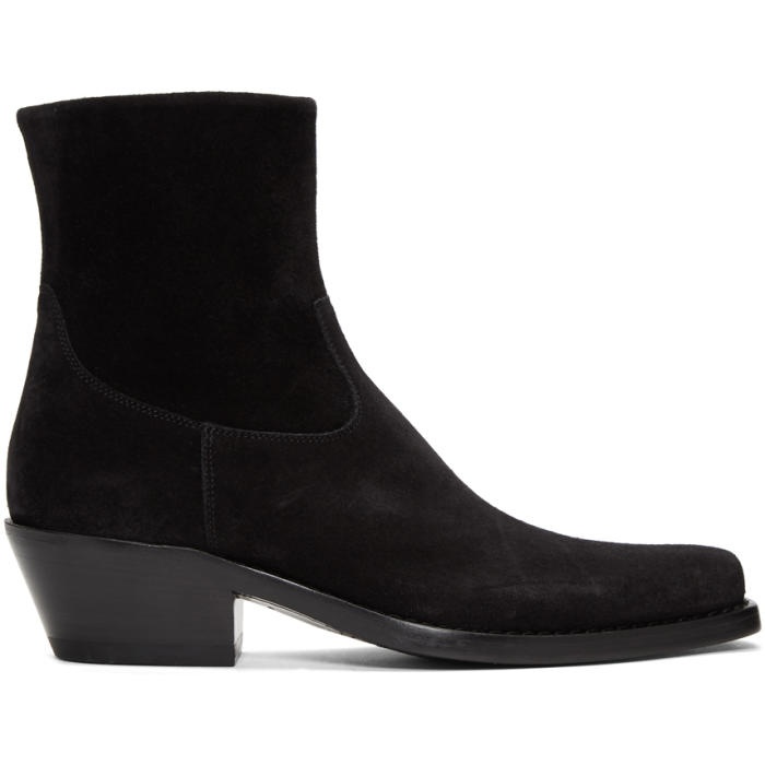 Calvin Klein 205W39NYC Black Suede Western Tod Boots 